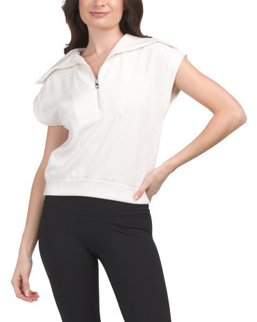 Scuba Monaco Sleeveless Half Zip Top for Women | Polyester/Spandex/Rayon | Marshalls