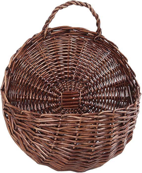 JJSQYLAN JJSQ Handmade Woven Wicker Hanging Storage Basket, Wall Decorations for Home Garden Wedd... | Amazon (US)