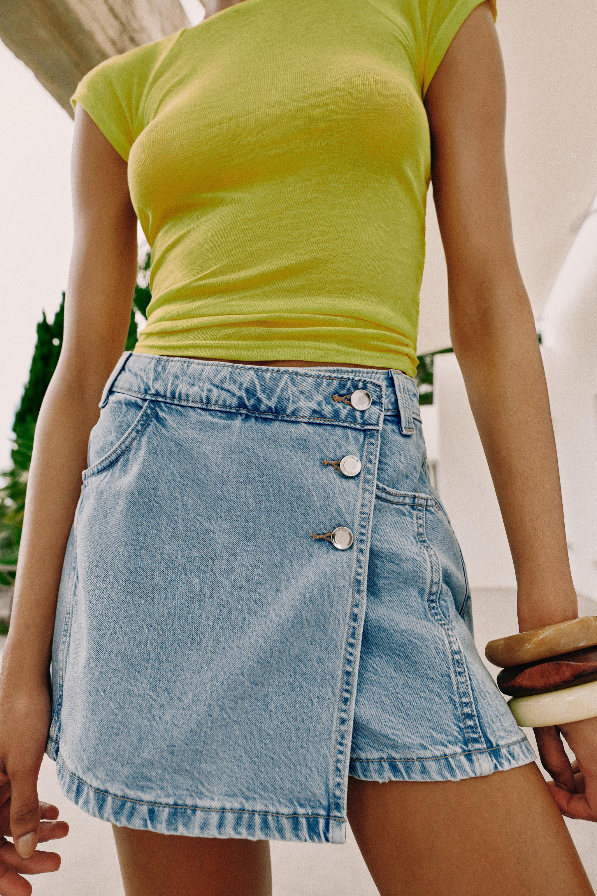 Z1975 WRAP DENIM SKORT | Zara US