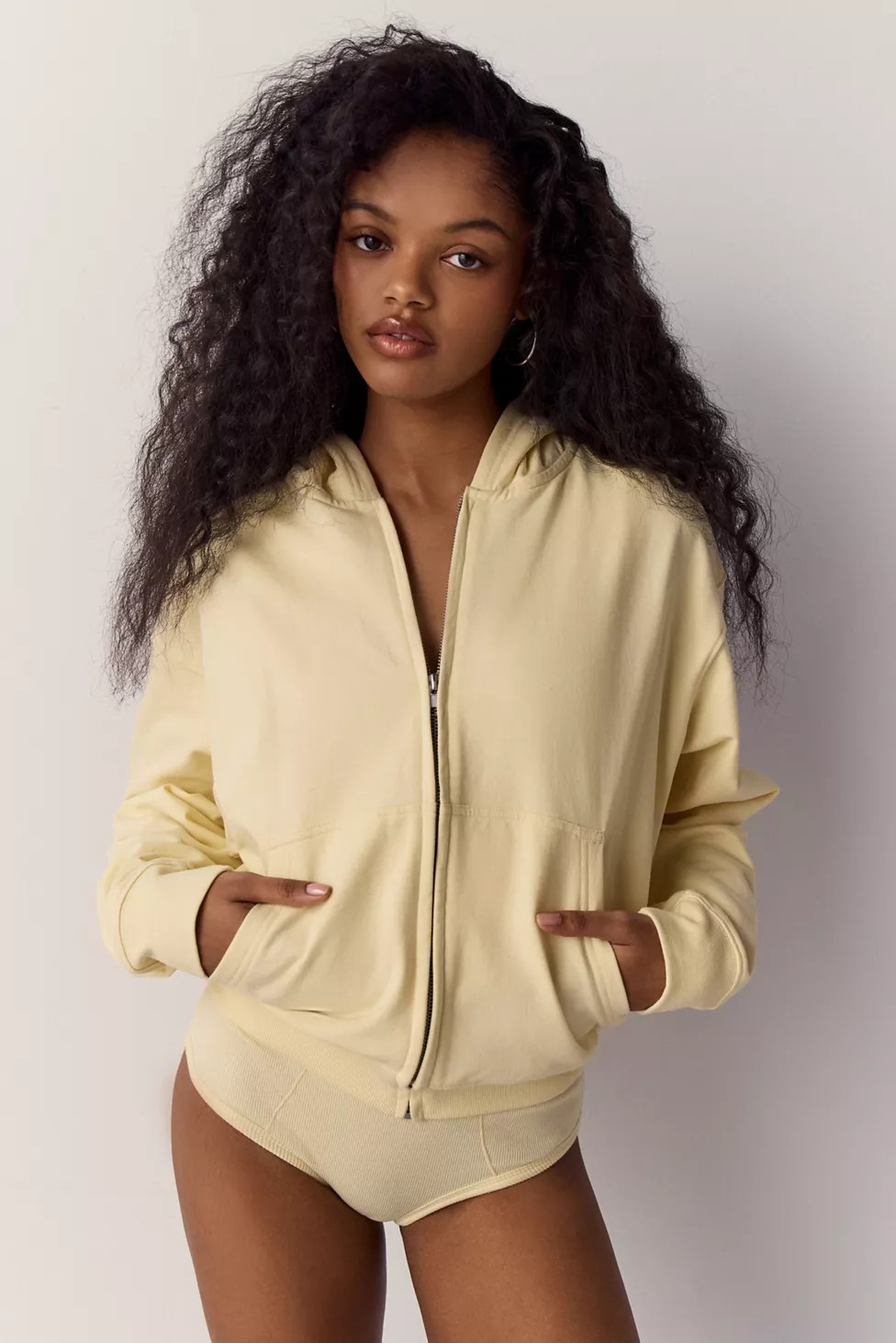Hanes UO Exclusive Fleece Zip-Up Hoodie Sweatshirt | Urban Outfitters (US and RoW)