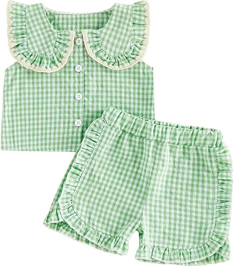 Yoawdats Toddler Baby Girl Summer Clothes Ruffle Sleeveless Shirts Tank Tops Infant Girl Cute Blo... | Amazon (US)