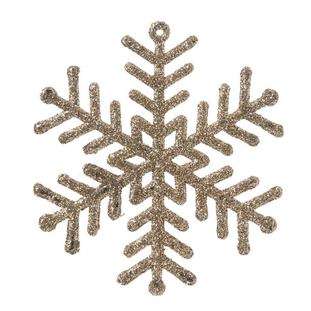 Holiday Time Gold Glitter Snowflake Christmas Ornaments, 20 Count - Walmart.com | Walmart (US)