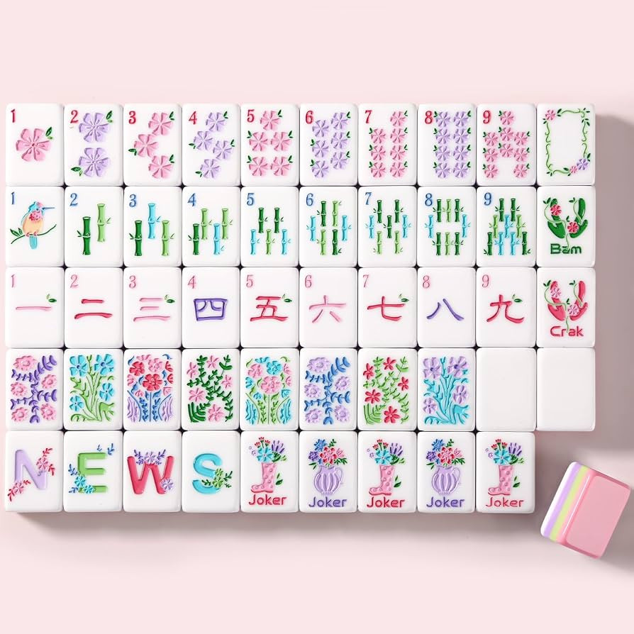 American Mahjong Tile Set, 160 Pink 4 Layer Mah Jong GameTiles with Tile Bag, Gift-Ready Storage ... | Amazon (US)