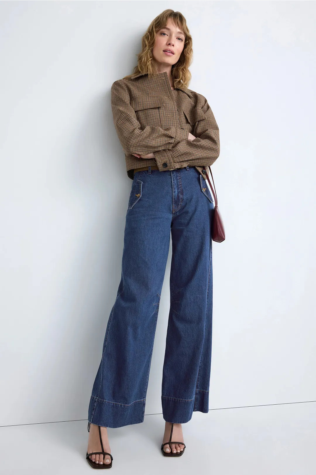 Hudson Dark Rinse James High Rise Wide Leg Jeans | Rent the Runway