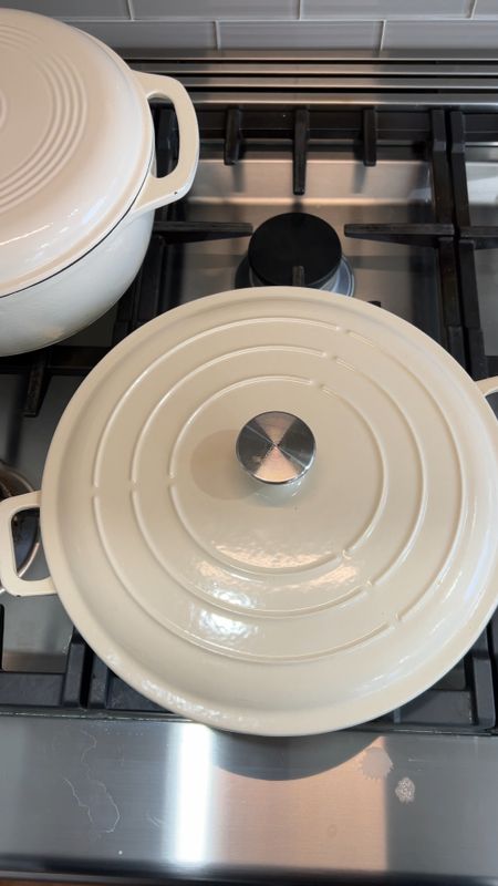 These Amazon Basics enameled cast iron pans hold up just as well as the crazy expensive “luxury” brands and at a fraction of the price. Highly recommended going for function over label in this case. 

#LTKfindsunder100 #LTKsalealert #LTKfindsunder50
