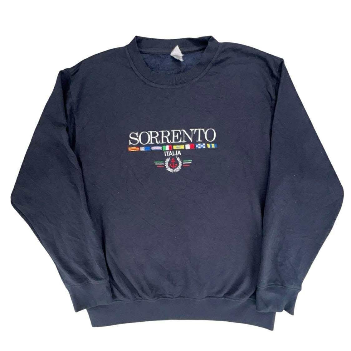 Y2K Sorrenti Italy Sweatshirt Navy Blue Embroidered Flags Anchor Crew Neck Large | eBay | eBay US