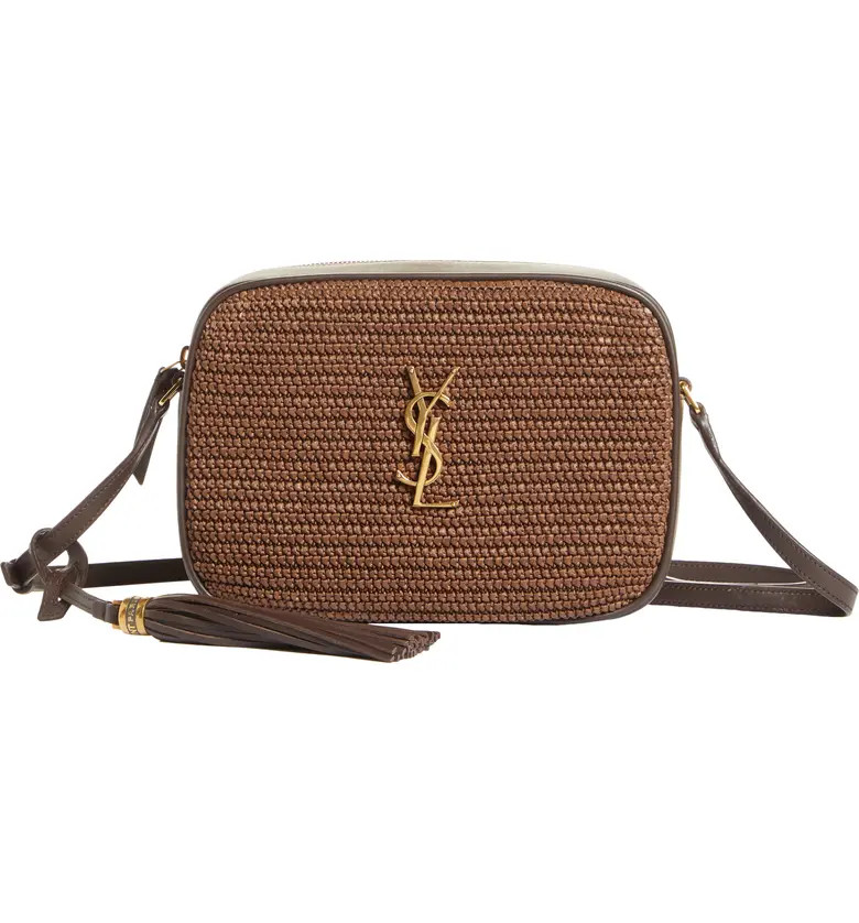 Saint Laurent Medium Lou Raffia & Leather Camera Bag | Nordstrom | Nordstrom