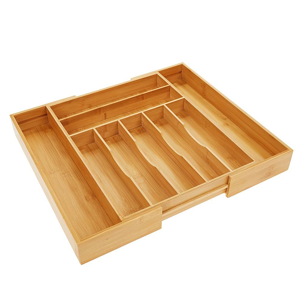 StoreSmith Bamboo Expandable Kitchen Drawer Organizer | HSN