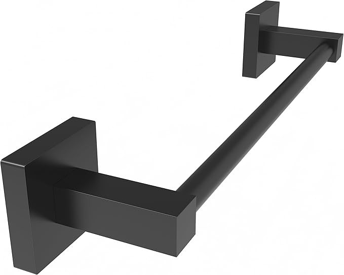 Ruacq Hand Towel Holder Towel Ring Black 12 Inch Towel Bars Square Matte Black Bathroom Stainless... | Amazon (US)