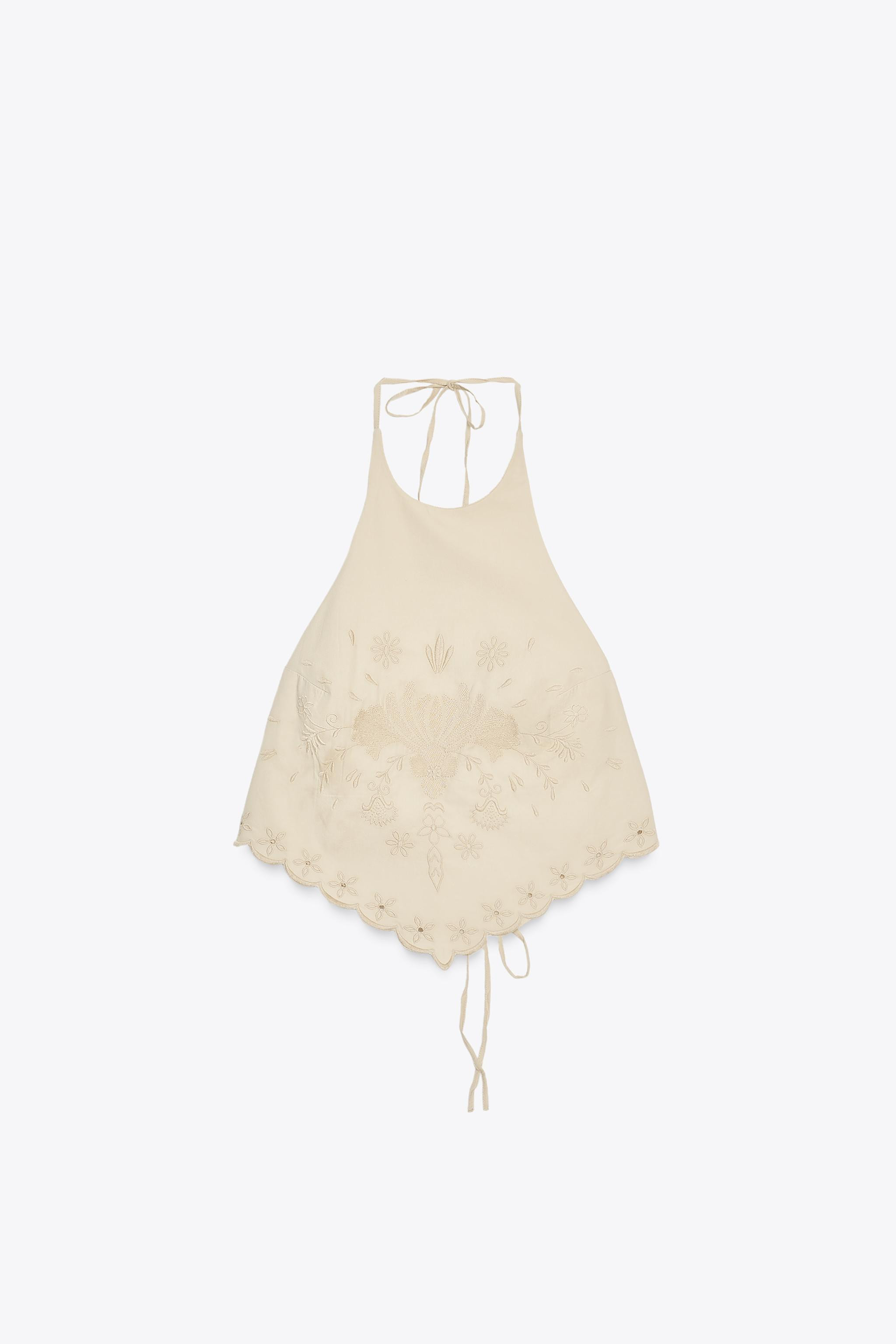 EMBROIDERED POPLIN TOP | Zara US