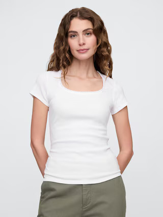 Ribbed Scoopneck Top | Gap Factory