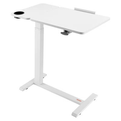 Overbed Table, Mobile Bed Side Table with Flip Desktop and 4 Hidden Wheels, Height & Angle Adjustable Rolling Laptop Desk with Cup Holder, Portable Ov | Wayfair North America