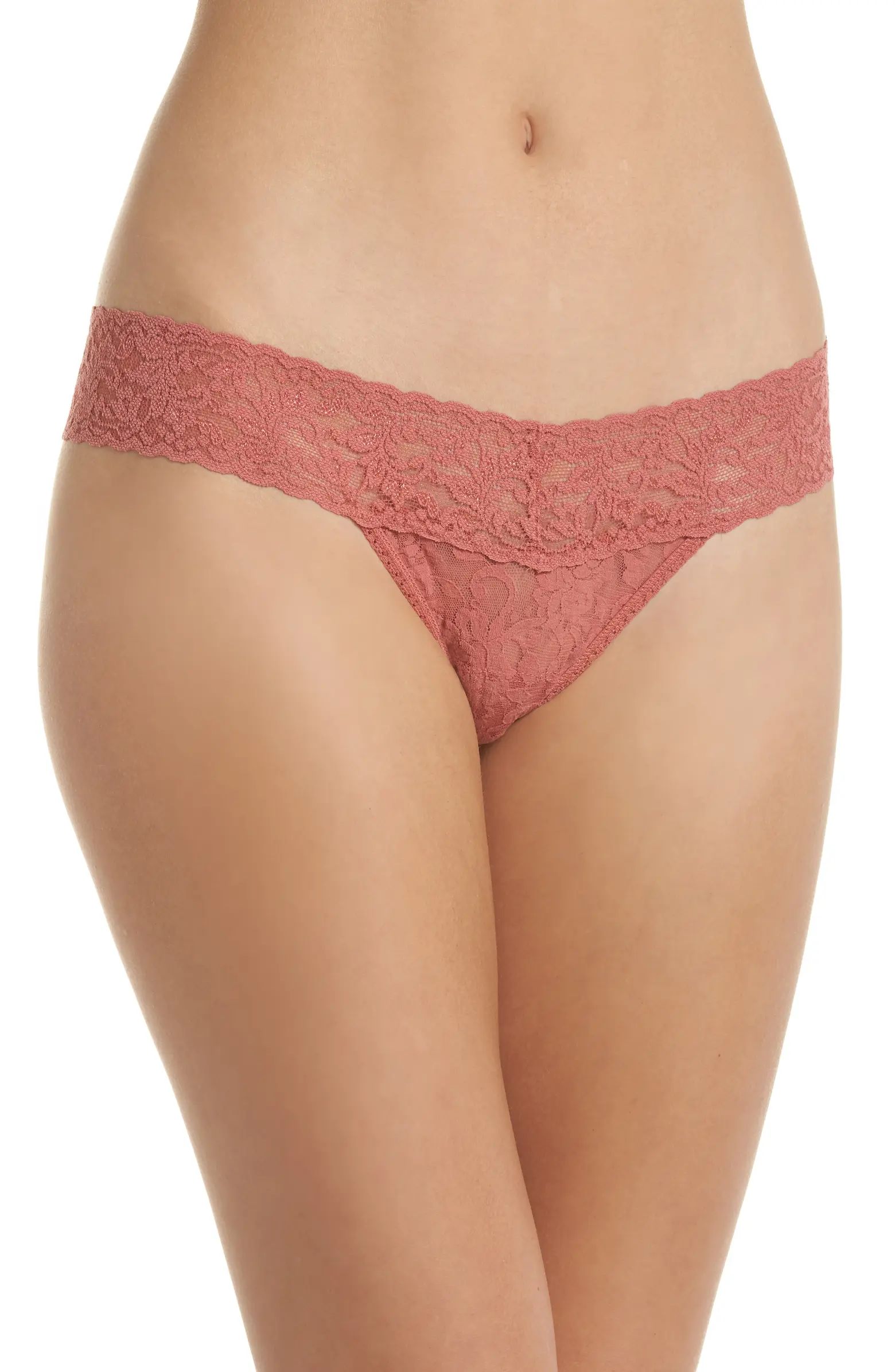 Signature Lace Low Rise Thong | Nordstrom