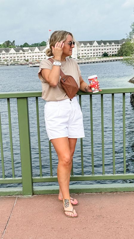 Casual chic style for Disney! Medium top but I need a small. Shorts linked are similar! 

#LTKmidsize #LTKtravel #LTKstyletip