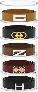 FEMELI Belt Organizer, Acrylic Display Case with 5 Layers Storage Holder for Watches, Jewelry, Ma... | Amazon (US)