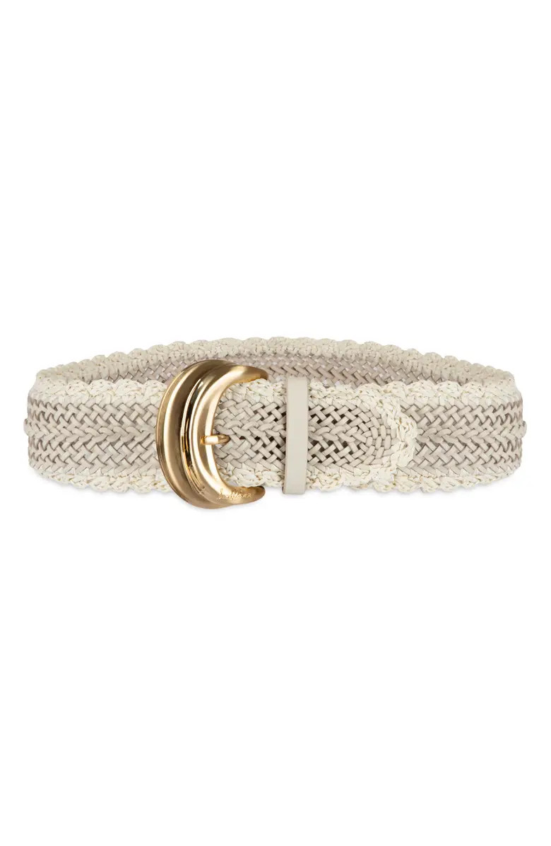 Woven Leather & Raffia Wide Belt | Nordstrom