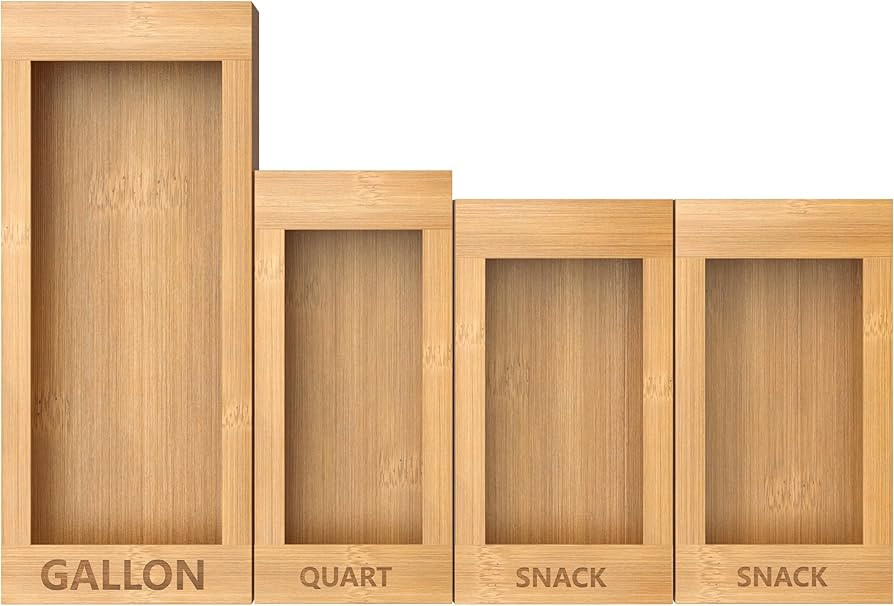 Ziplock Bag Storage Organizer, Moso Bamboo Ziplock Bag Organizer for Drawer, Suitable for Gallon,... | Amazon (US)