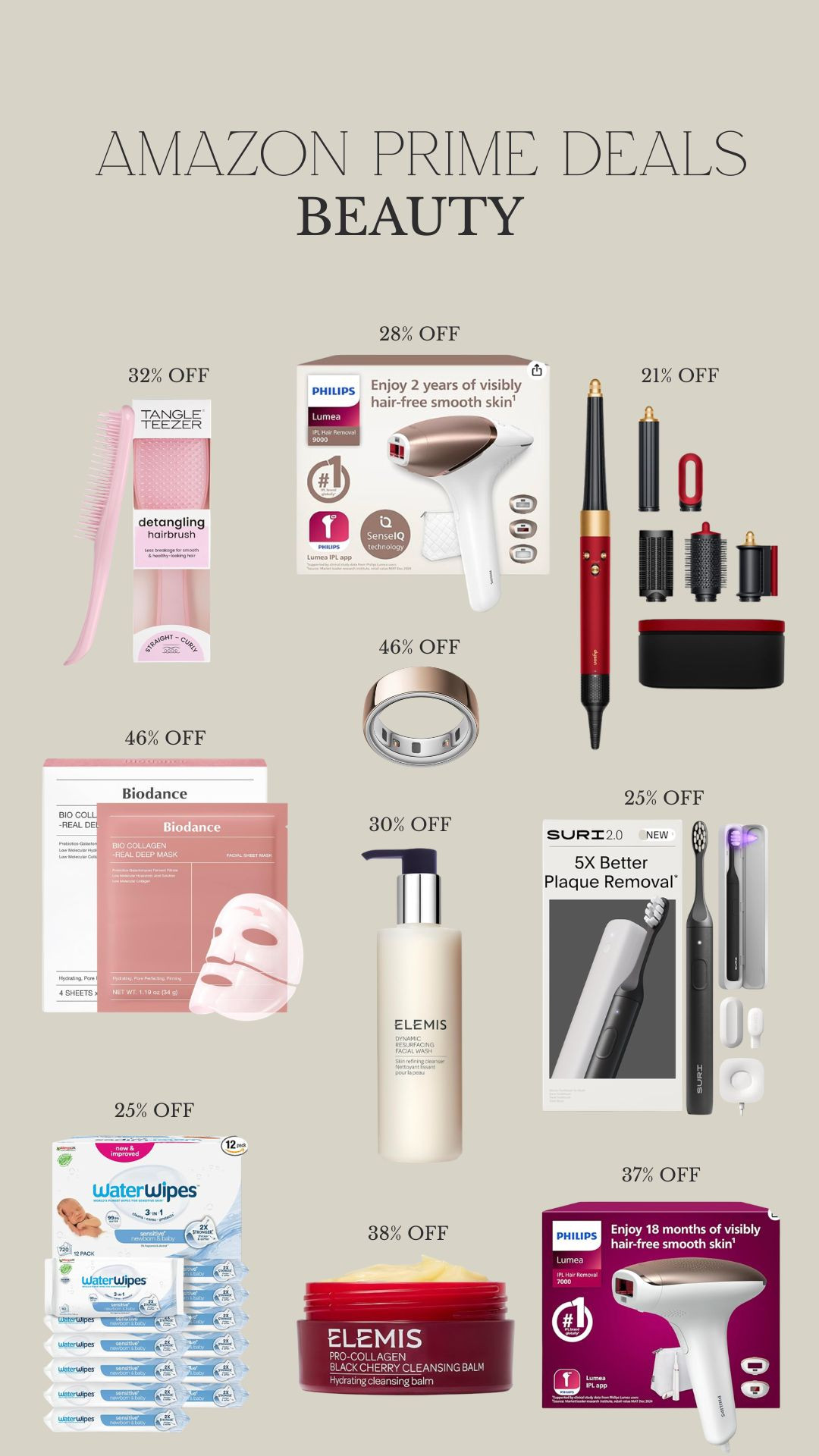 Amazon Prime Beauty

Prime Day Beauty Deals, Beauty Discount Edit, Dyson Airwrap, Biodance Sheet Mask, Beauty Tech Deals, Skincare Offers, Hair Tool Discounts, Summer Beauty Essentials, Heatwave, Oura Ring 

 #LTKuk #LTKsummer #LTKbeauty
