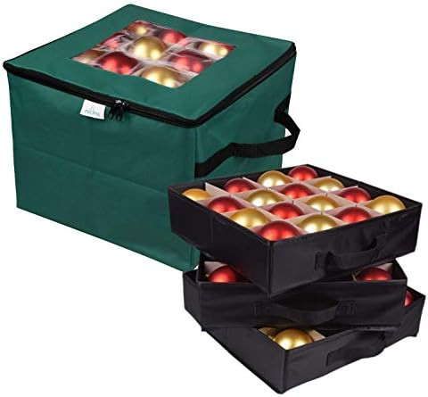 ProPik Christmas Ornament Storage Box, Organizer Holds Up to 48 Xmas Balls with 3 Separate Remova... | Amazon (US)