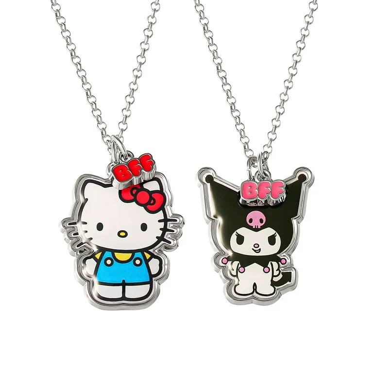 Sanrio Girls/ Tween Hello Kitty & Kuromi Best Friends Necklace, Set of 2 with BFF Charm, 18" | Walmart (US)