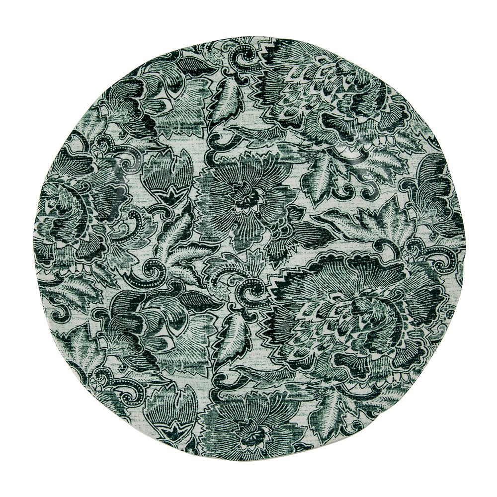 Faded Peony Salad Plate - Green | Amara (UK)