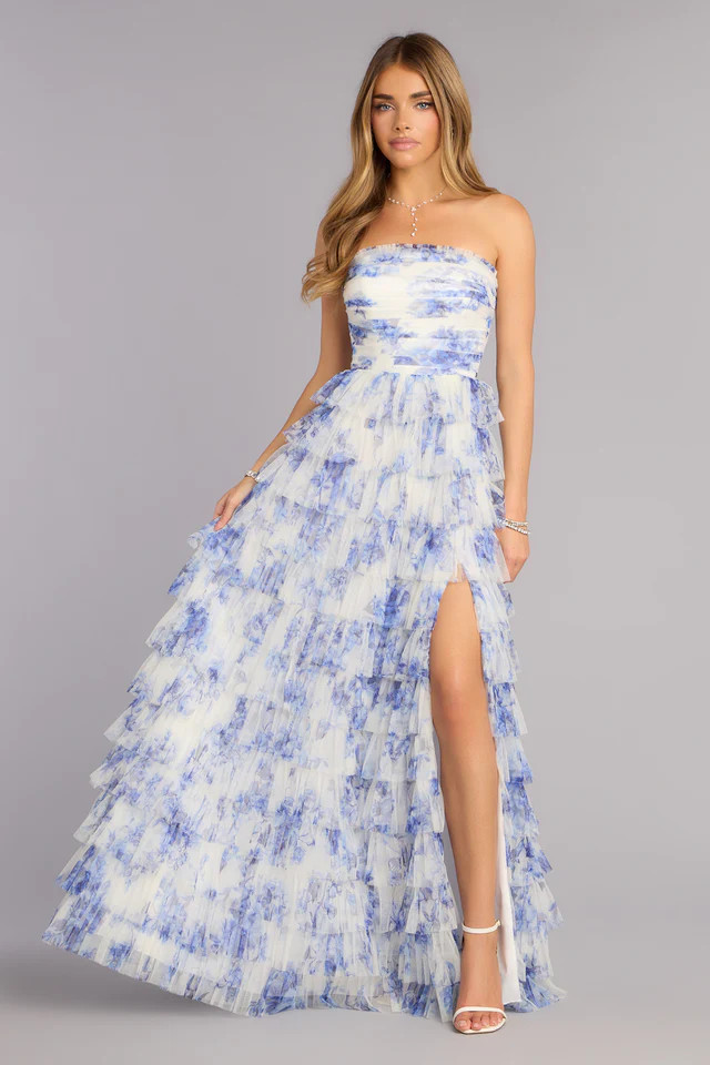 Juniper Floral Strapless Formal Dress | Windsor Stores