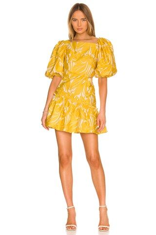 VALENTINA SHAH Dolcevita Dress in Lemon Jacquard from Revolve.com | Revolve Clothing (Global)