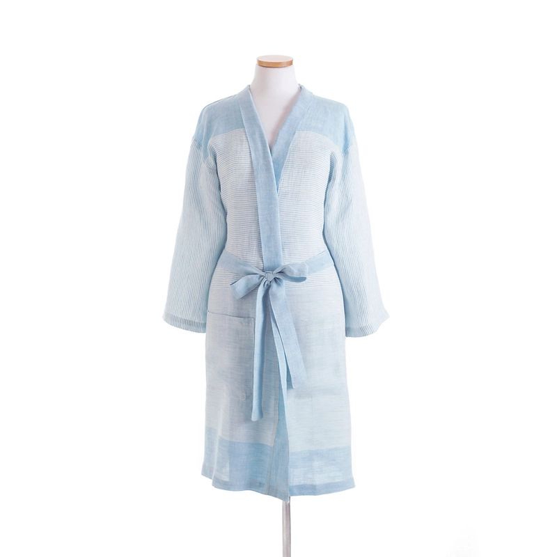 Gardena Linen Stripe Robe | Annie Selke