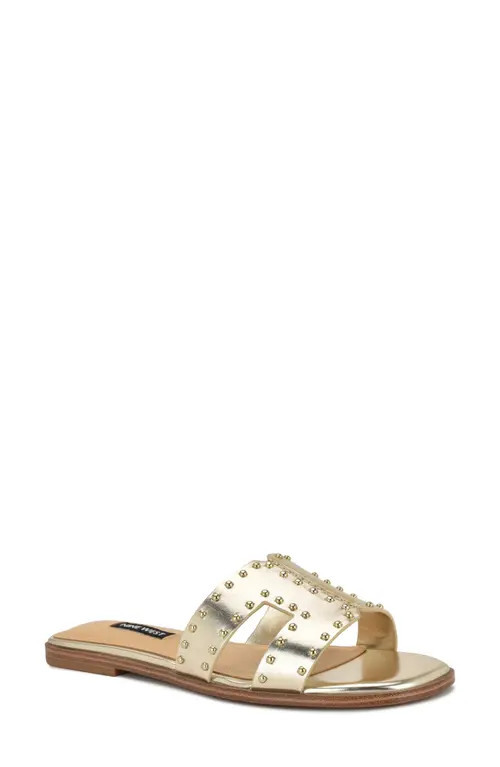 Nine West Giny Slide Sandal in Gold at Nordstrom, Size 6.5 | Nordstrom