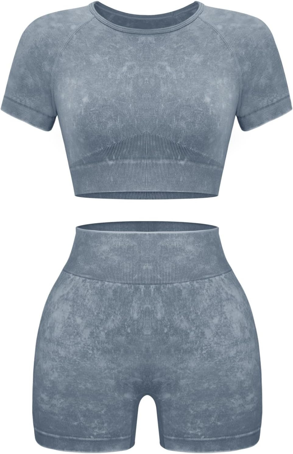 Women Workout Sets 2 Piece Seamless Gym Shorts Crop Top | Amazon (US)