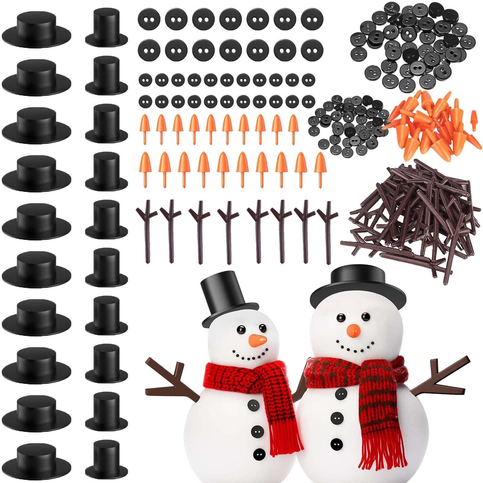 EABUY Snowman Kits, 200PCS Snowman Craft for Kids,Snowman Decorating Kit Includes 120 Christmas B... | Amazon (US)