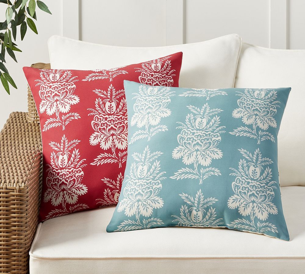 Camille Reversible Botanical Outdoor Pillow | Pottery Barn (US)