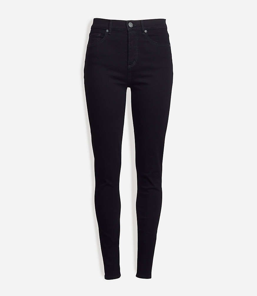 High Rise Skinny Jeans in Black | LOFT | LOFT