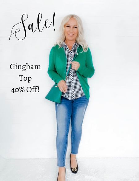 Saint Patrick’s Day outfit! Gingham sleeveless button up is 40% off. 🍀💚

#LTKsalealert #LTKSeasonal #LTKFind