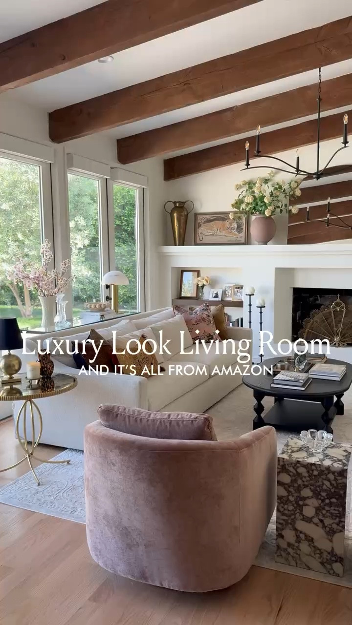 Luxury living room, all from Amazon.

#LTKSeasonal #LTKHome #LTKvlog