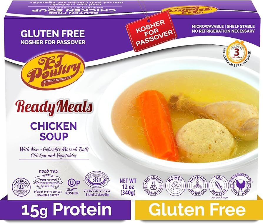 Kosher for Passover Gluten Free Food, Chicken Soup with Non Gebrokts Matzo Balls (1 Pack) MRE Mea... | Amazon (US)