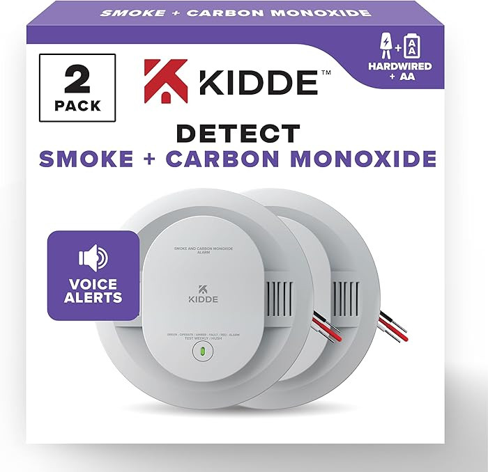 Kidde Hardwired Smoke & Carbon Monoxide Detector, AA Battery Backup, Voice Alerts, Interconnectab... | Amazon (US)