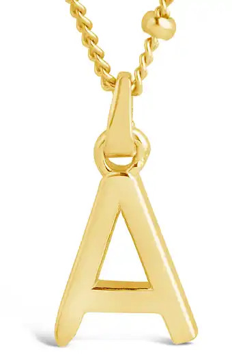 22K Yellow Gold Plated Stainless Steel Coin Initial Necklace | Nordstrom Rack