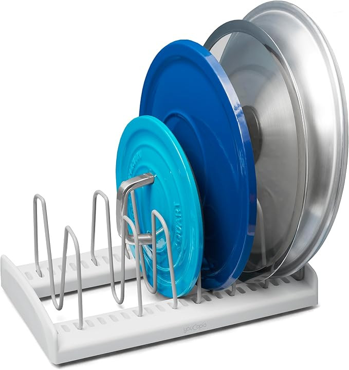 YouCopia StoreMore Adjustable Pot Lid Organizer, Standard, White | Amazon (US)