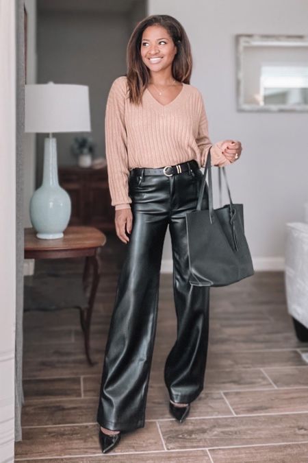 NSALE workwear inspired looks! Love this V neck sweater. It’s so soft and perfect with work slacks and denim too. I’m wearing a small.  $39.99! The pants I’m wearing are in a size 25 and less than $60

#LTKworkwear #LTKsalealert #LTKxNSale