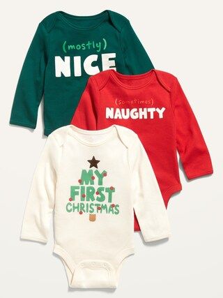 Unisex Holiday Bodysuit 3-Pack for Baby | Old Navy (US)