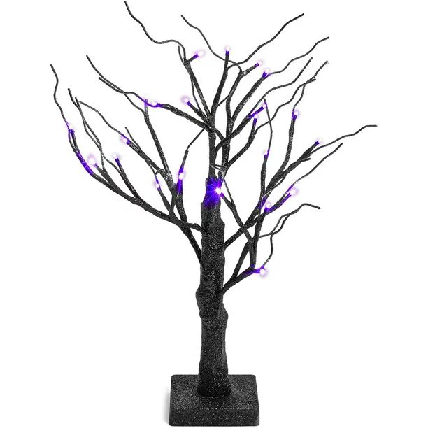 Spooky Central Halloween Decorations, Black Tree with Purple LED Lights Indoor Home Décor (18 in... | Walmart (US)