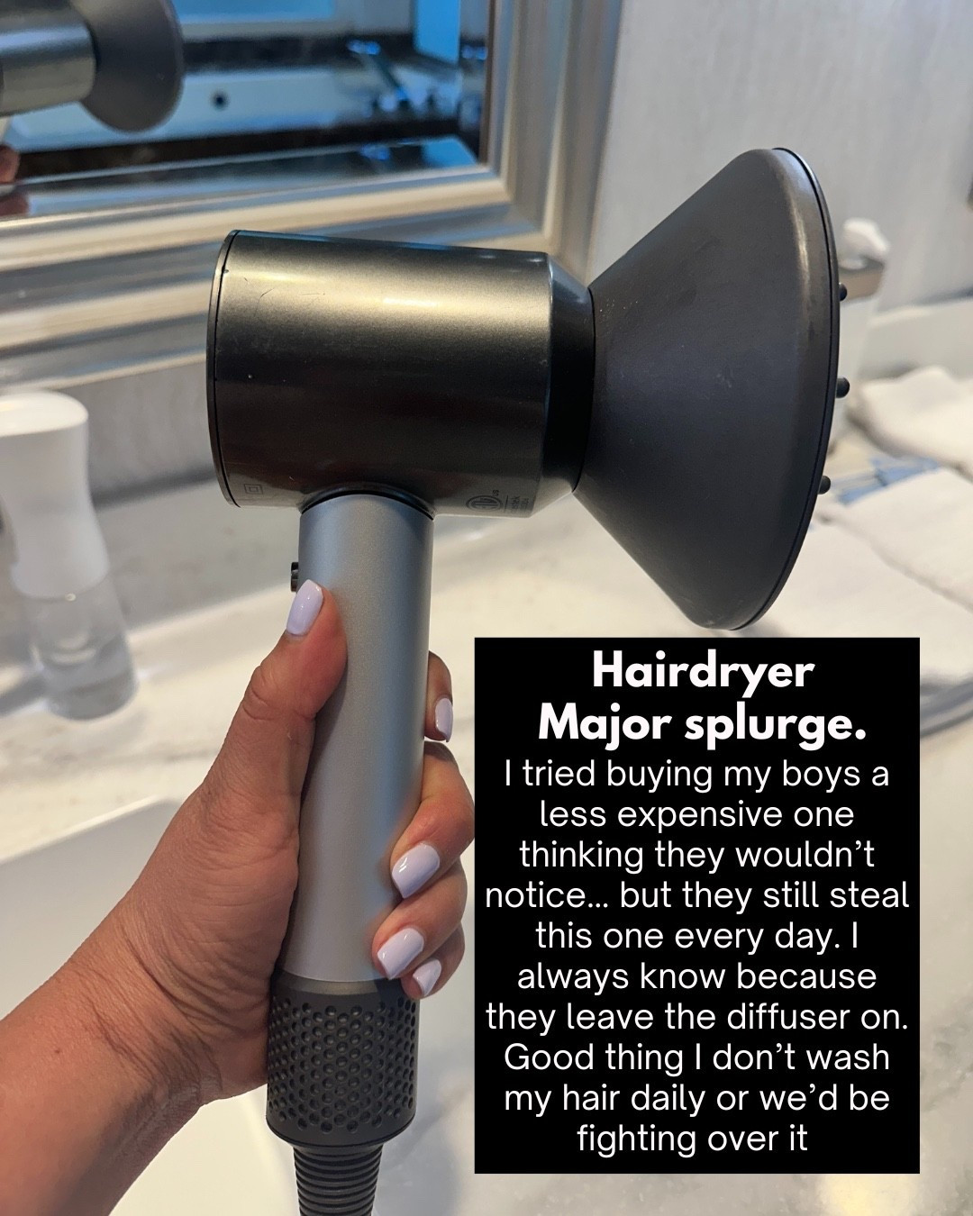 Hairdryer Major splurge. I tried buying my boys a less expensive one thinking they wouldn’t notice… but they still steal this one every day. I always know because they leave the diffuser on. Good thing I don’t wash my hair daily or we’d be fighting over it

#LTKSeasonal #LTKU #LTKTravel