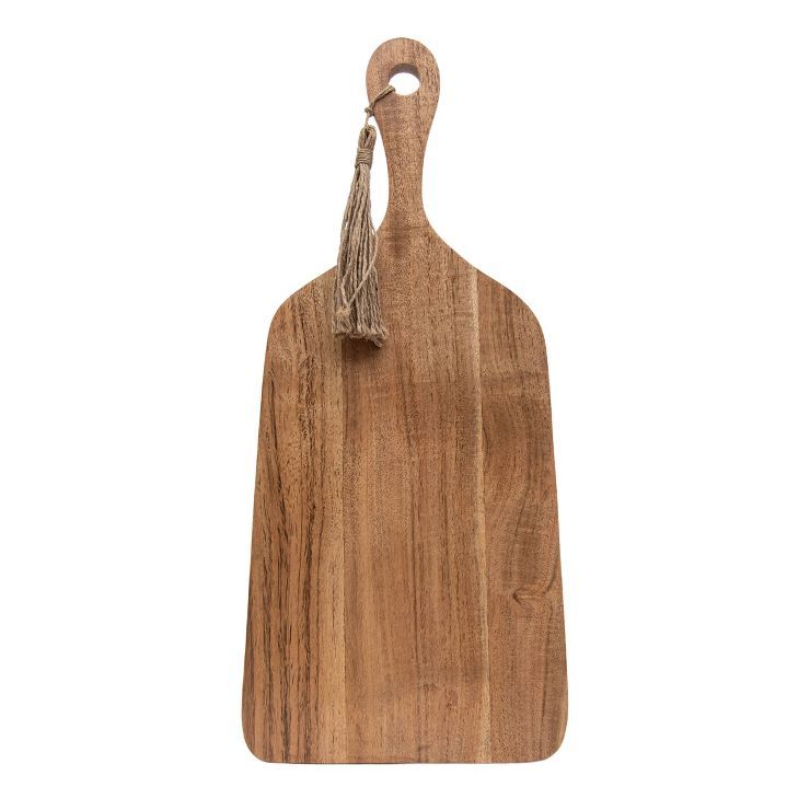 Large Natural Wood & Jute Cutting Board - Foreside Home & Garden | Target