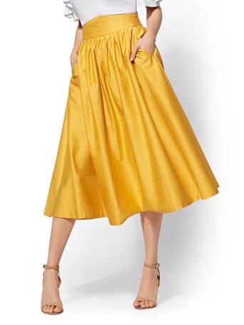 7th Avenue - Yellow Full Skirt | New York & Company