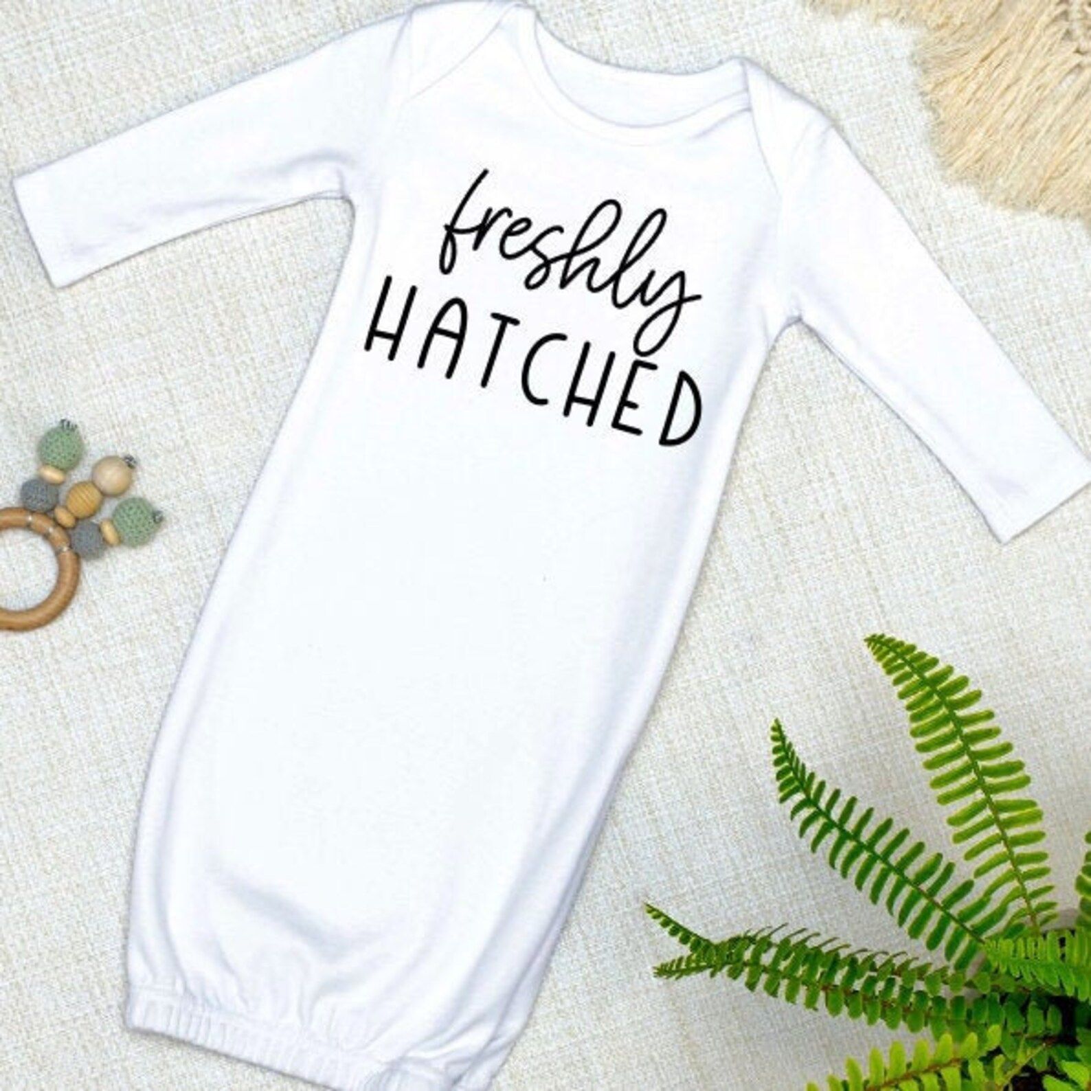 Freshly Hatched Personalized Baby Announcement, Infant Gown Pregnancy Announcement, Baby Shower G... | Etsy (US)