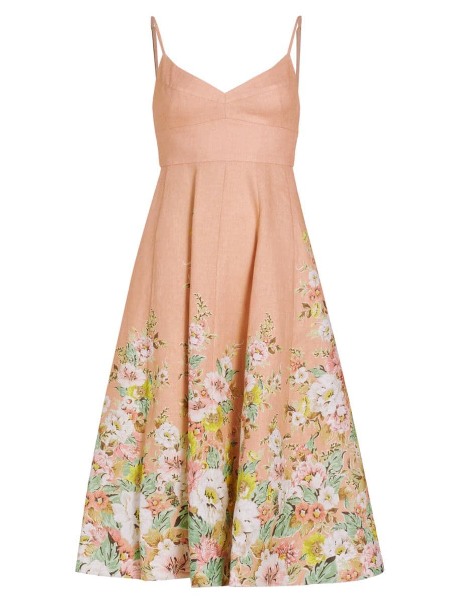Matchmaker Picnic Linen Midi-Dress | Saks Fifth Avenue