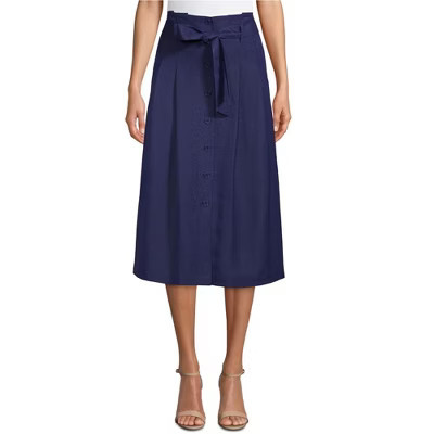 Anne Klein Womens Belted Midi Skirt, navy, 0 | Target