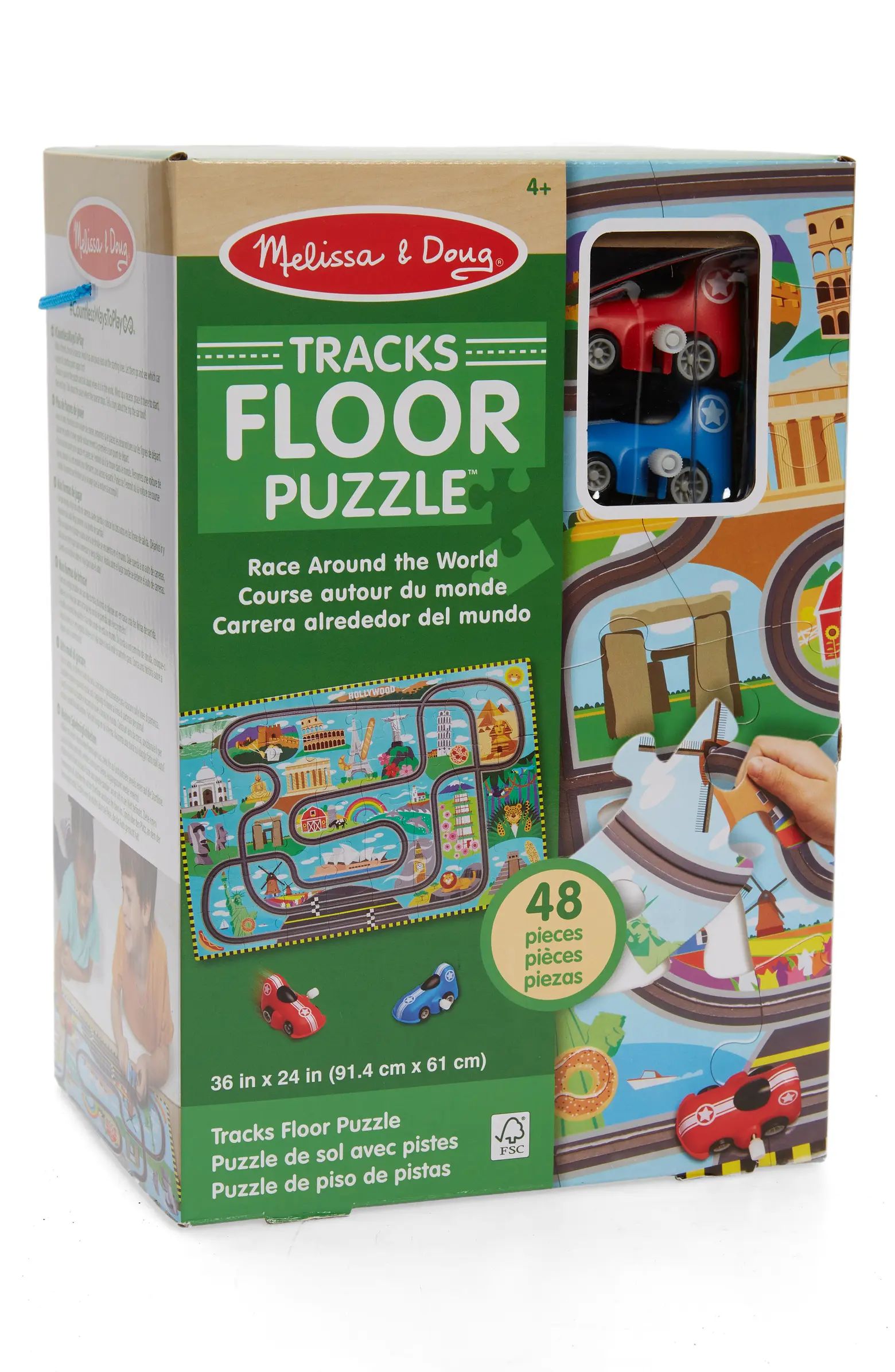 Race Around the World Tracks 48-Piece Floor Puzzle | Nordstrom
