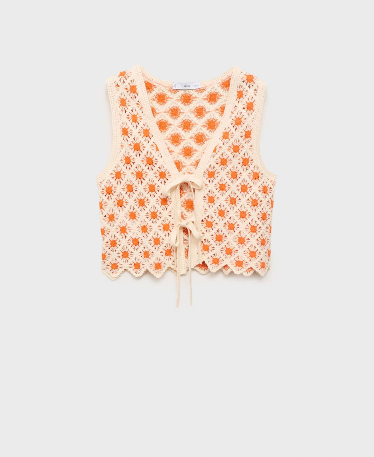 Mango Women's Crochet Ties Top - Orange | Macy's